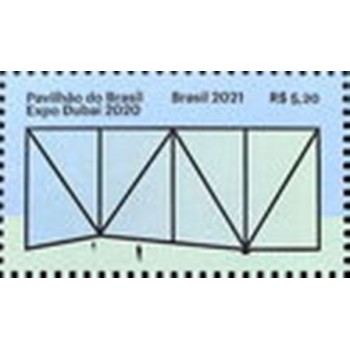 Imagem do Selo postal do Brasil de 2021 Expo Dubai 2020 azul M