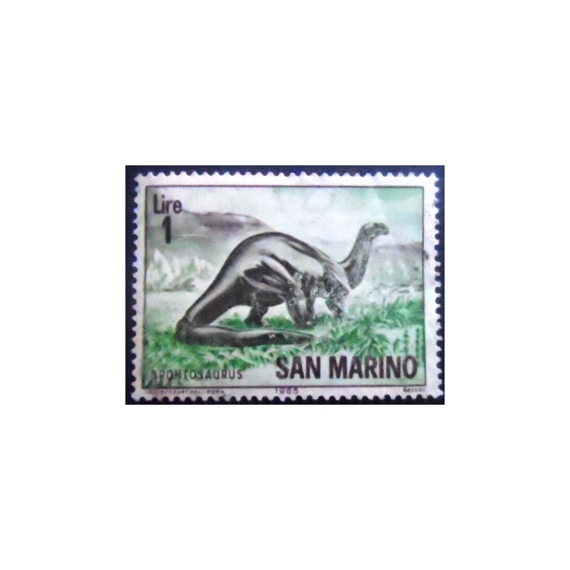 Selo postal de San Marino sw 1965 Brontosaurus