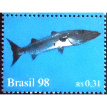 Imagem do selo postal do Brasil de 1998 Great Barracuda M