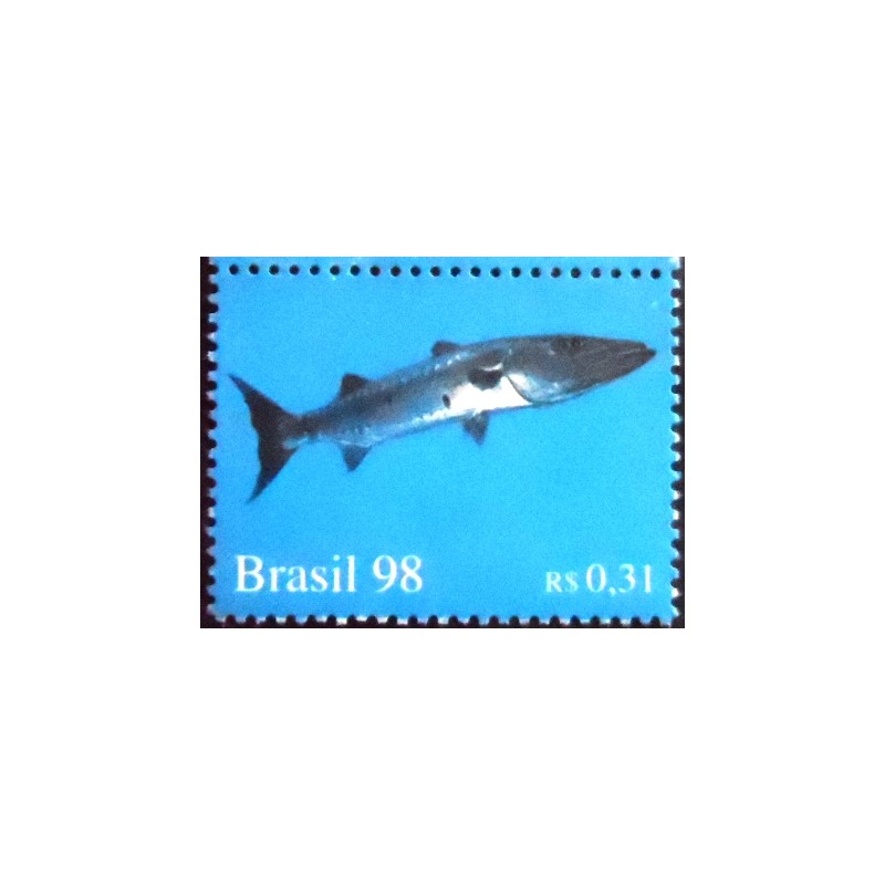 Imagem do selo postal do Brasil de 1998 Great Barracuda M