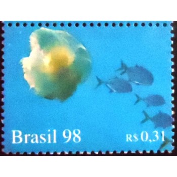 Imagem do selo postal do Brasil de 1998 Submarine Fish M