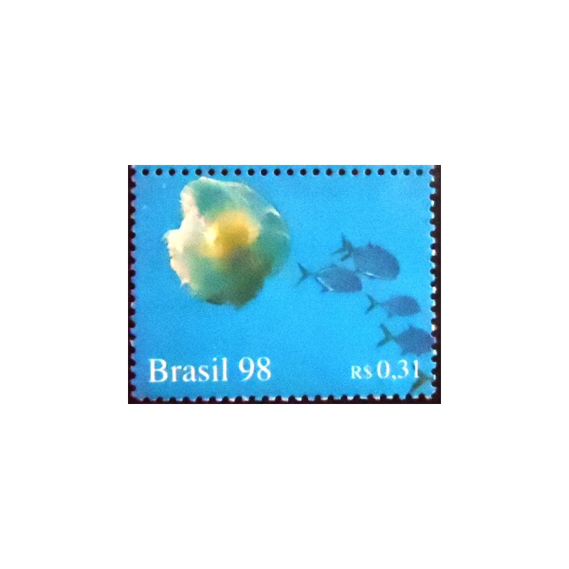 Imagem do selo postal do Brasil de 1998 Submarine Fish M