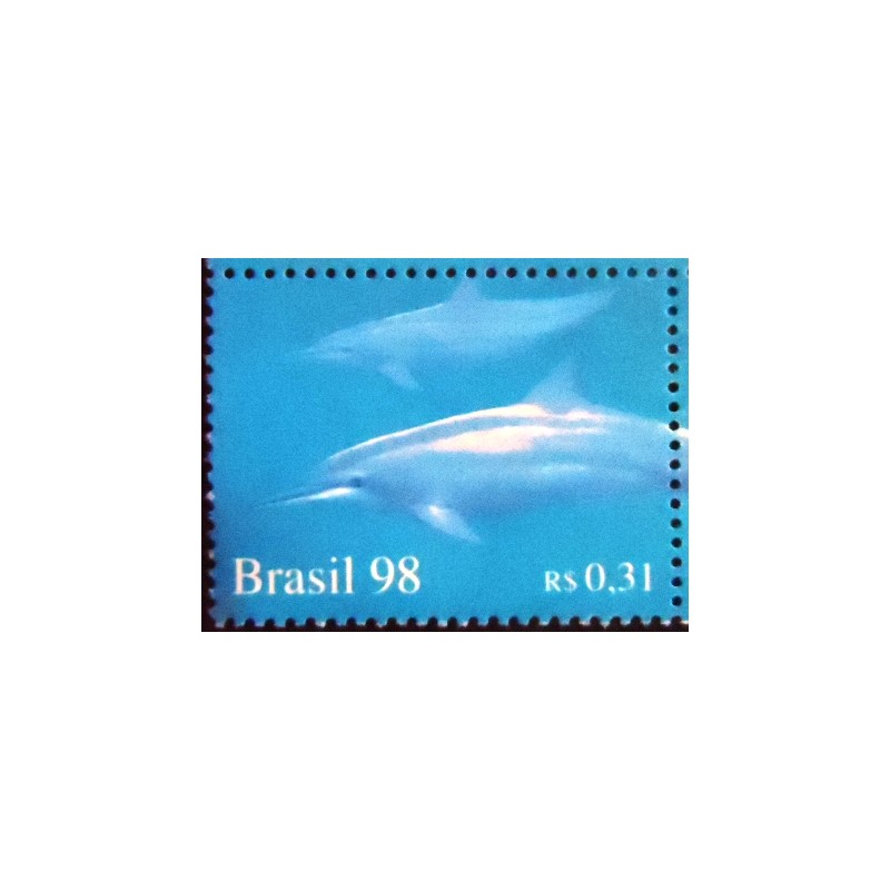 Imagem do selo postal do Brasil de 1998 Golfinhos M