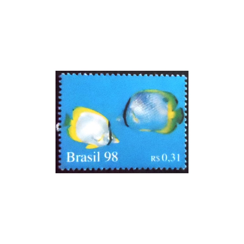 Imagem do selo postal do Brasil de 1998 Peixes Meia-lua M