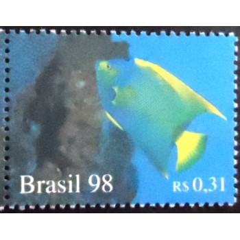 Imagem do selo postal do Brasil de 1998 Angelfish M