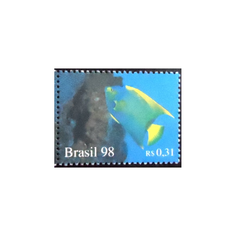 Imagem do selo postal do Brasil de 1998 Angelfish M