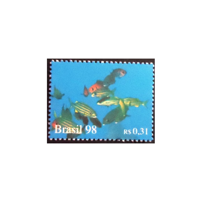 Imagem do selo postal do Brasil de 1998 - Cardume M