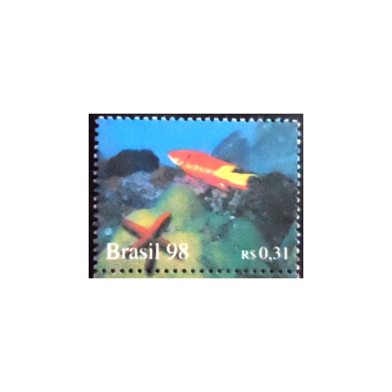 Imagem do selo postal do Brasil de 1998 Estrela e Coral M
