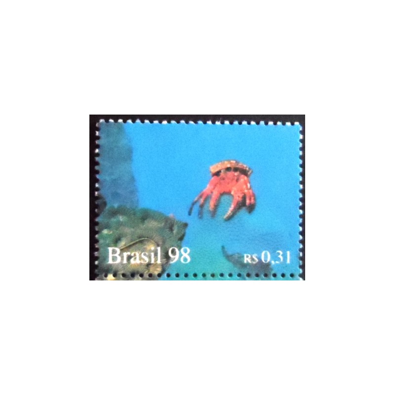 Imagem do selo postal do Brasil de 1998 Anêmona e Coral M