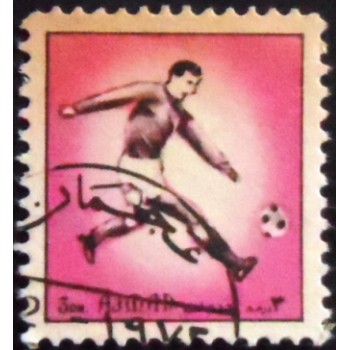 Imagem do selo postal do Ajman de 1972 Football players 3