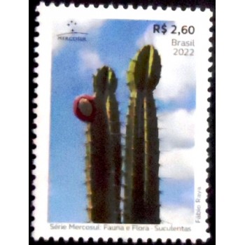 Imagem do selo postal do Brasil de 2022 Cereus jamacaru