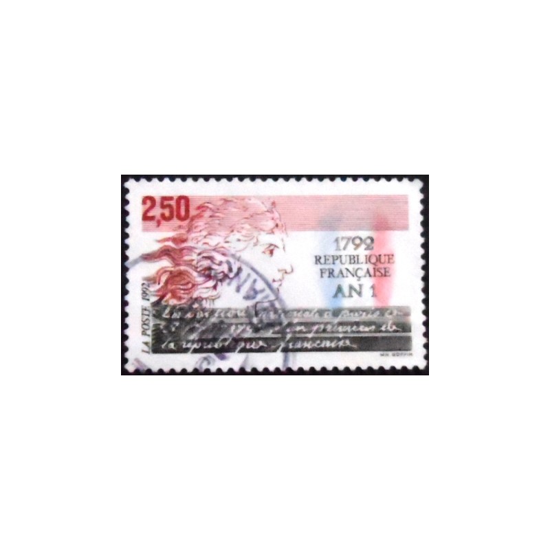 Imagem do selo postal da França de 1992 French Republic