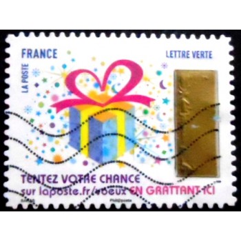 Imagem do selo postal da França de 2017 Timbre à gratter