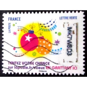Imagem do selo postal da França de 2017 Timbre à gratter bolas