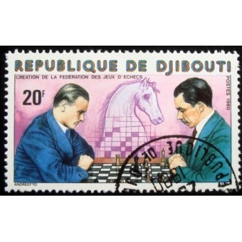 Imagem do selo postal de Djibouti 1980 Chess Game