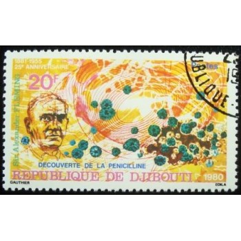 Imagem do selo postal de Djibouti 1980 Alexandre Fleming NCC