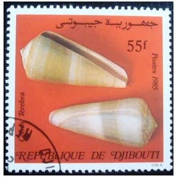 Imagem do selo postal de Djibouti 1985 Terebra Cone