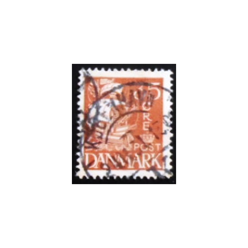 Imagem do selo postal da Dinamarca de 1927 Sailship 35