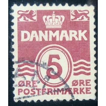 Imagem do selo postal da Dinamarca de 1938 Figure 'wave'- type 5