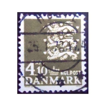 Imagem do selo postal da Dinamarca de 1970 Coat of arms 4,10