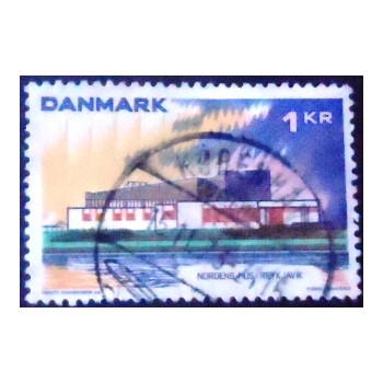 Imagem do selo postal da Dinamarca de 1973 Nordic House