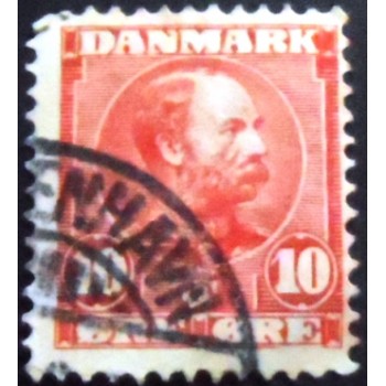 Imagem do selo postal da Dinamarca de 1904 King Christian IX 10