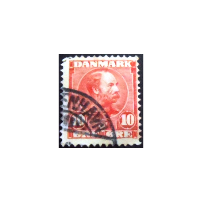 Imagem do selo postal da Dinamarca de 1904 King Christian IX 10