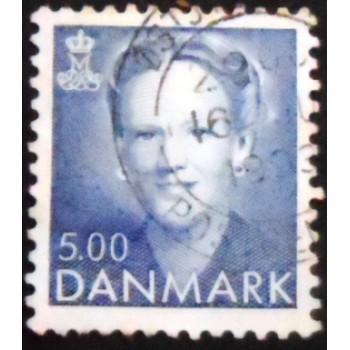 Imagem do selo postal da Dinamarca de 1992 Queen Margrethe II 5