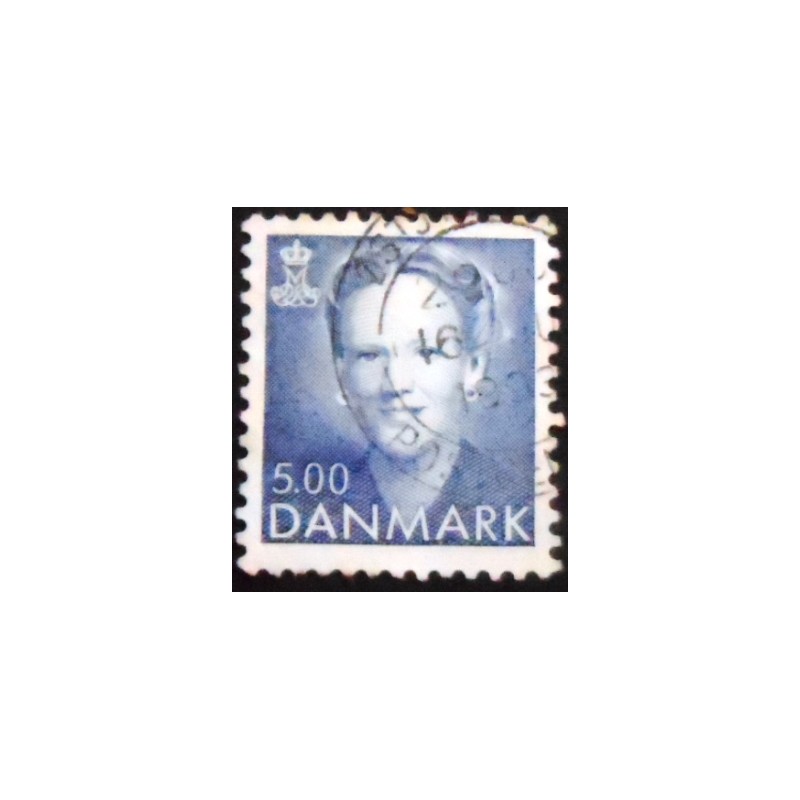 Imagem do selo postal da Dinamarca de 1992 Queen Margrethe II 5