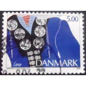 Imagem do selo postal da Dinamarca de 1993 Silver Buttons & Brooches