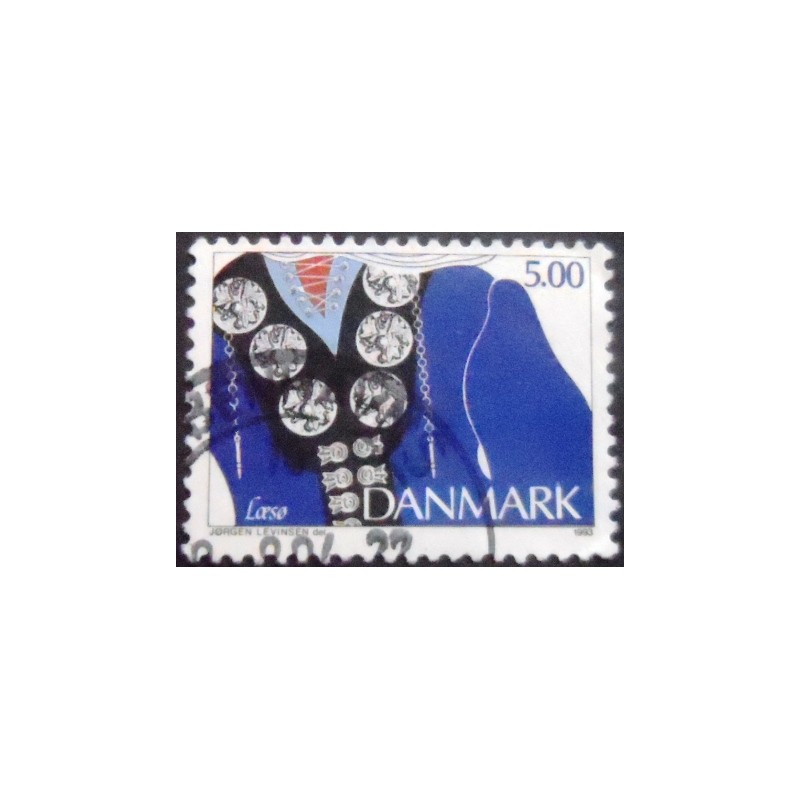 Imagem do selo postal da Dinamarca de 1993 Silver Buttons & Brooches