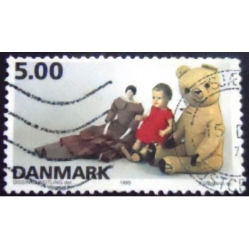 Imagem do selo postal da Dinamarca de 1995 Danish Toys