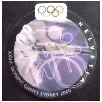 Imagem do selo postal da Suiça de 2000 Cycling