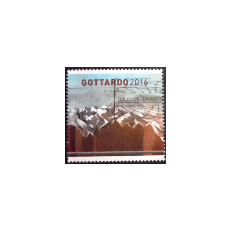 Imagem do selo postal da Suíça de 2016 Erstfeld