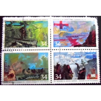 Imagem da série de selos postais do Canadá de 1987 Exploration of Canada