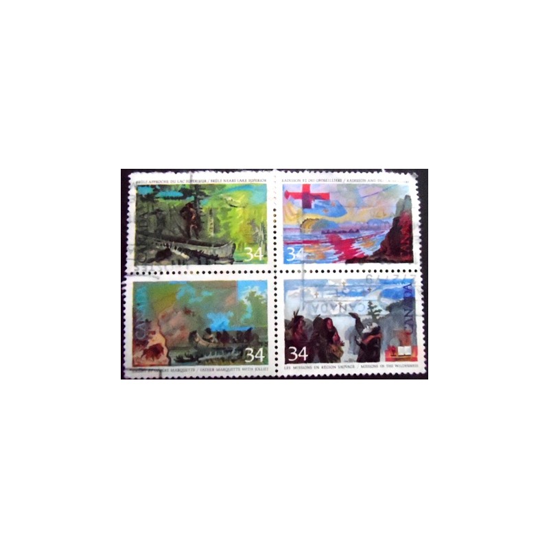 Imagem da série de selos postais do Canadá de 1987 Exploration of Canada