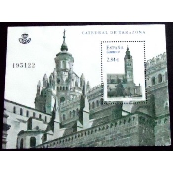 Imagem do bloco postal da Espanha de 2011 Cathedral of Tarazona