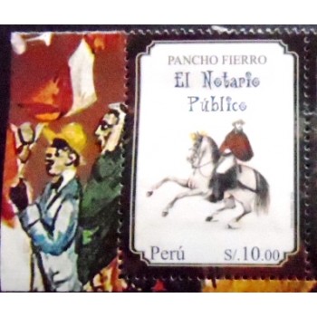Imagem do selo postal do Peru de 2014 El Notario Publico