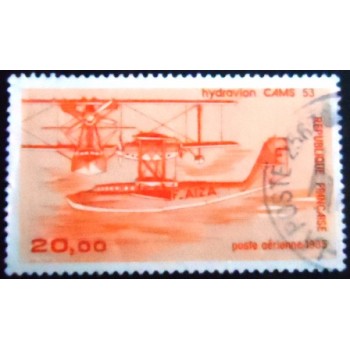 Imagem do selo postal da França de 1985 CAMS 53 Flying Boat