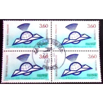 Imagem da quadra de selos da França de 1988 National School Superior of PTT