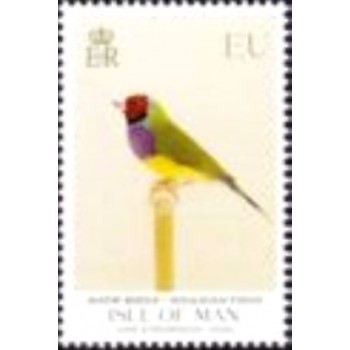 Imagem do selo postal da Ilha de Man de 2021 Gouldian Finch