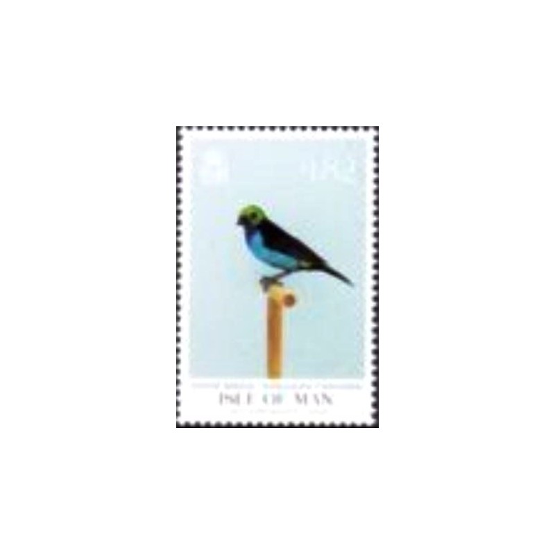 Imagem do selo postal da Ilha de Man de 2021 Paradise Tanager
