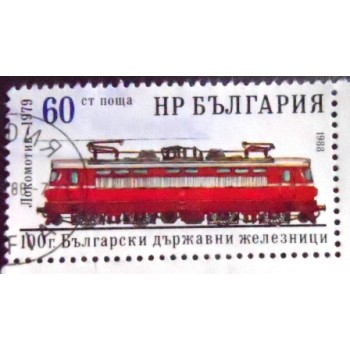 Imagem do selo postal da Bulgária de 1988 Electric Train 1979