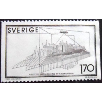 Imagem do selo postal da Suécia de 1979 Acoustic mapping
