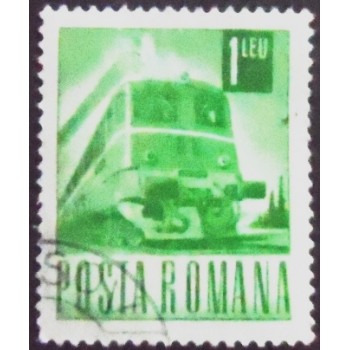 Imagem do selo postal da Romênia de 1968 Diesel-electric train