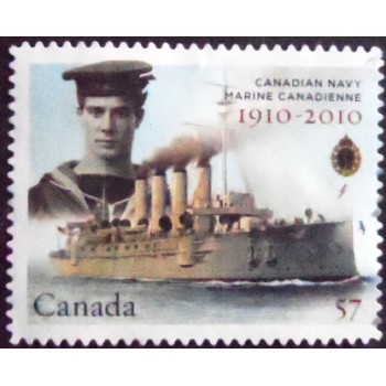 Imagem do selo postal do Canadá de 2010 HMCS Niobe