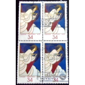 Imagem da quadra de selos postais do Canadá de 1986 Christmas