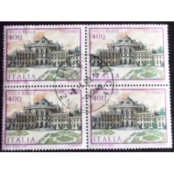 Imagem da quadra de selos da Itália de 1984 Stupinigi