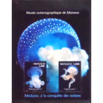 Imagem do bloco postal de Monaco de 2015 Spotted Jellyfisch