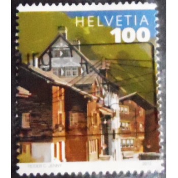 Imagem do selo postal da Suíça de 2012 Martinsloch